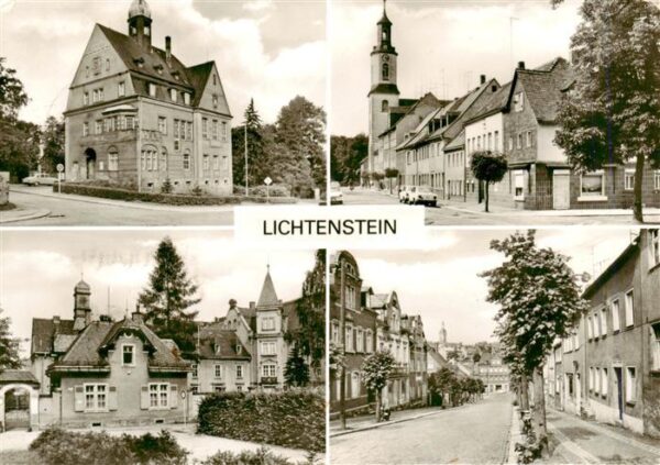Lichtenstein  Sachsen Rathaus Poststrasse Seminar Gaesschen Aug Bebel Strasse