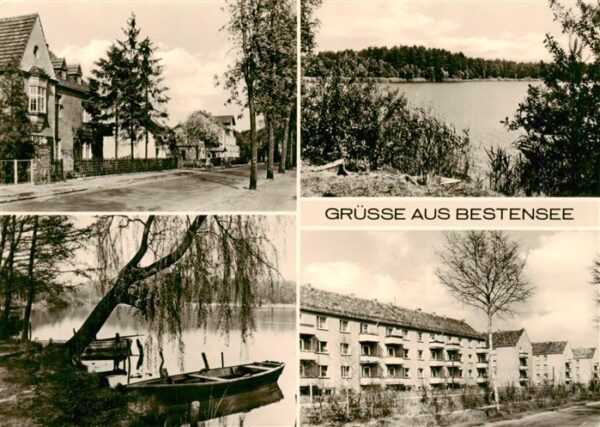 Bestensee Teilansichten Uferpartie am See Ruderboot
