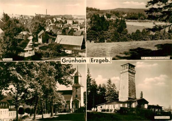 Gruenhain-Beierfeld Erzgebirge Teilansicht FDGB-Erholungsheim Markt Kirche Spieg