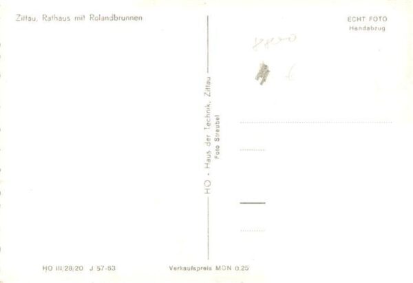 Zittau Rathaus und Rolandbrunnen Handabzug – Bild 2