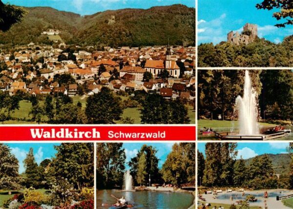 Waldkirch Breisgau Panorama Burg Fontaene Park Gondelteich Schwimmbad
