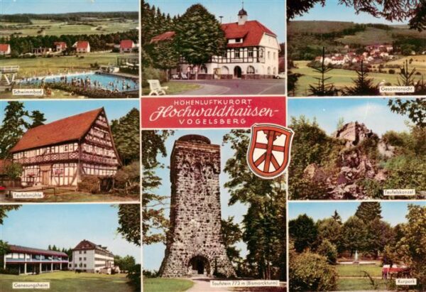Hochwaldhausen Grebenhain Schwimmbad Panorama Teufelsmuehle Genesungsheim Taufst