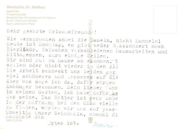 Weinboehla Apotheke Friedenstrasse Sowjet Ehrenmal Ernst Thaelmann Strasse Karl – Bild 2