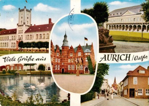 Aurich Ostfriesland Schloss Marstall Schwanenteich Burg Strasse Ostfr Landschaft