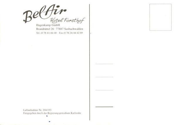 Sasbachwalden Bel Air Hotel Forsthof Fliegeraufnahme – Bild 2
