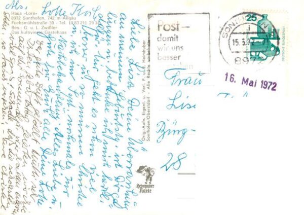 Sonthofen  Oberallgaeu Gaestehaus Lore Gastraeume Zimmer – Bild 2