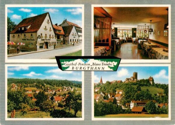 Burgthann Gasthof Pension Blaue Traube Gastraum Panorma Burg