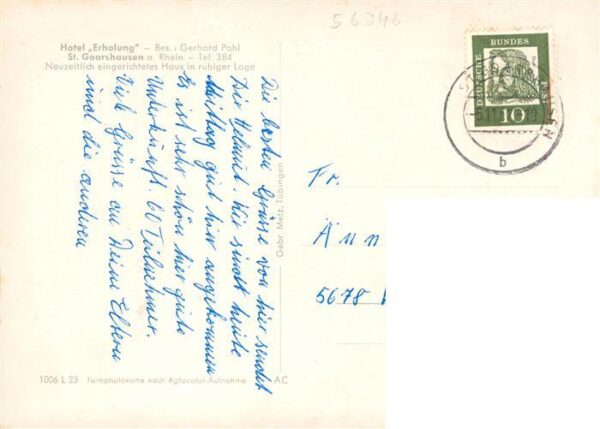 St Goarshausen Rhein Hotel Erholung – Bild 2