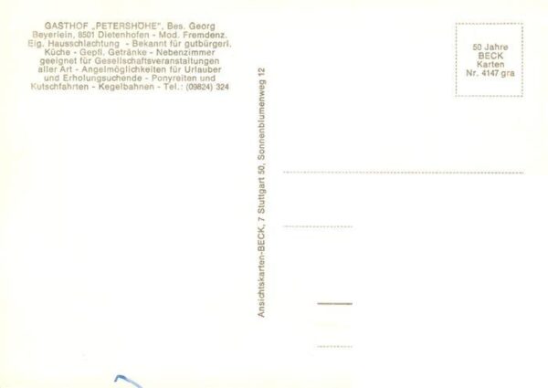 Dietenhofen Mittelfranken Gasthof Petershoehe Ponyreiten Flusspartie Ortsansicht – Bild 2