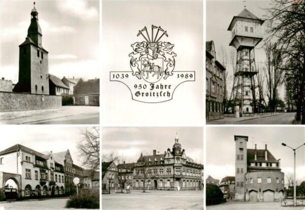 Groitzsch Borna Stadtturm Wasserturm Hotel Weisses Ross Rathaus Geraetehaus der