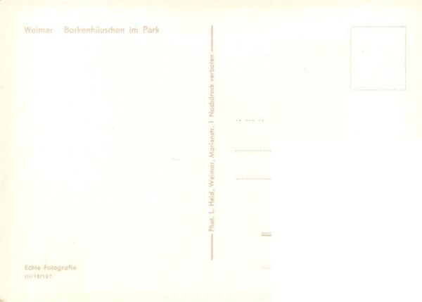 Weimar  Thueringen Borkenhaeuschen im Park – Bild 2